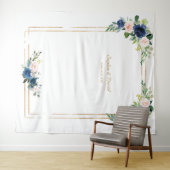 Blue Blush Blume Blütenstand Foto Hochzeit Wandteppich (Beispiel (Horizontal))