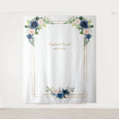 Blue Blush Blume Blütenstand Foto Hochzeit Wandteppich (Vorderseite)