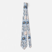 Blue & Blush Botanical Watercolor  Krawatte (Vorderseite)