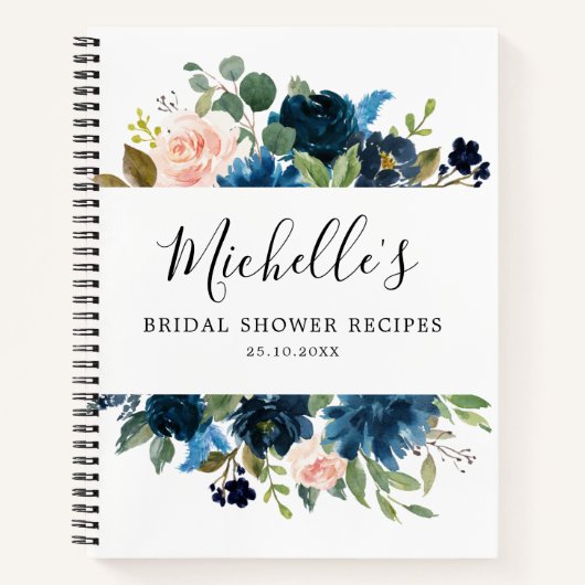 Blue Blush Brautparty Rezept Buch (Vorderseite)