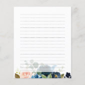 Blue Blush Brautparty Rezept-Karte (Rückseite)