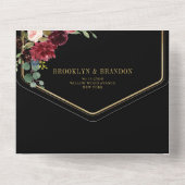 Blue Blush Burgundy Gold Geometric Wedding Al All In One Einladung (Rückseite)