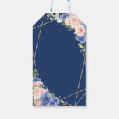 Blue Blush Floral Wedding Bridal Gefallen Vielen D Geschenkanhänger (Rückseite)