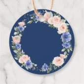 Blue Blush Floral Wedding Bridal Gefallen Vielen D Geschenkanhänger (Rückseite)