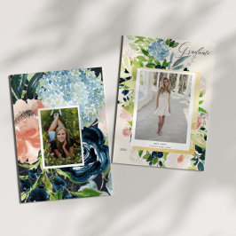 Blue Blush Foto Abschluss Card Save The Date