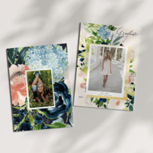 Blue Blush Foto Abschluss Card Save The Date