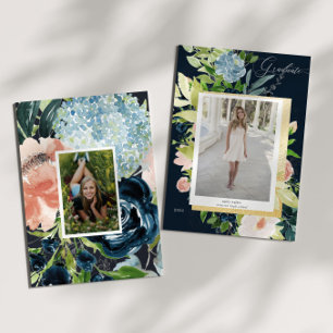 Blue Blush Foto Abschluss Card Save The Date