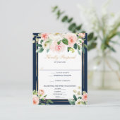 Blue Blush Hochzeitssonne RSVP Postcard Postkarte (Stehend Vorderseite)