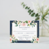Blue Blush Hochzeitssonne RSVP Postcard Postkarte (Stehend Vorderseite)