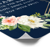 Blue Blush Mimosa Bar Sign Poster (Ecke)