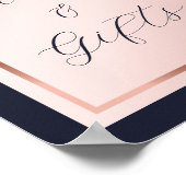 Blue Blush Rose Gold Cards und Giftzeichen Poster (Ecke)