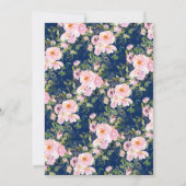 Blue Blush Rose & Peonies Bridal Luncheon Einladung (Rückseite)