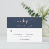 Blue Blush Wedding RSVP Cards - Auswahl Karte (Stehend Vorderseite)