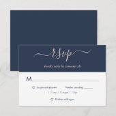 Blue Blush Wedding RSVP Cards - Auswahl Karte (Vorne/Hinten)