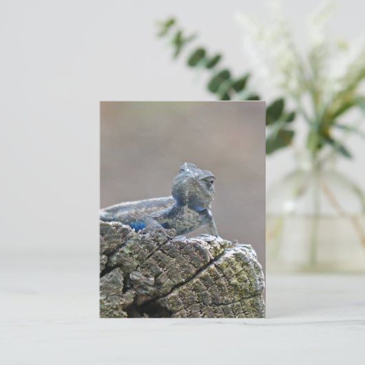 Blue Bly Alligator Lizard Postkarte (Stehend Vorderseite)