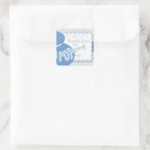 Blue Bly Bump Baby Dusche Pflegeaufkleber Quadratischer Aufkleber (Tasche)