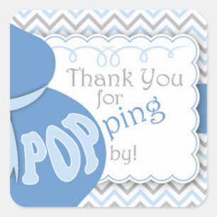 Blue Bly Bump Baby Dusche Pflegeaufkleber Quadratischer Aufkleber