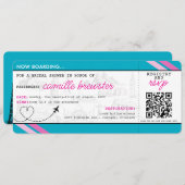 Blue Boarding Pass Brautparty Einladung (Vorne/Hinten)