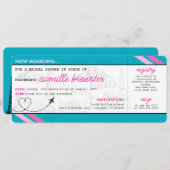 Blue Boarding Pass Brautparty Einladung (Vorne/Hinten)