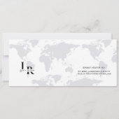 Blue Boarding Pass Hochzeit RSVP Gehäuse Karte (Rückseite)