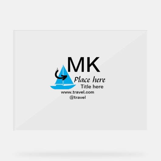 Blue boat Black Pfeil travel Agent blog Website Acrylschild (Vorderseite)