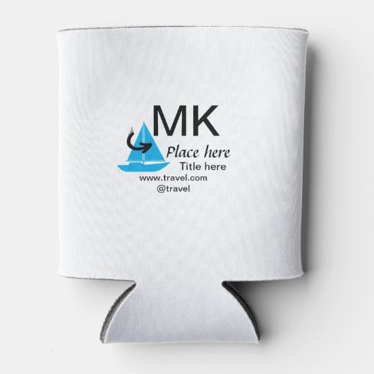 Blue boat Black Pfeil travel Agent blog Website Dosenkühler (Vorderseite)