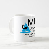 Blue boat Black Pfeil travel Agent blog Website Kaffeetasse (Vorderseite Links)