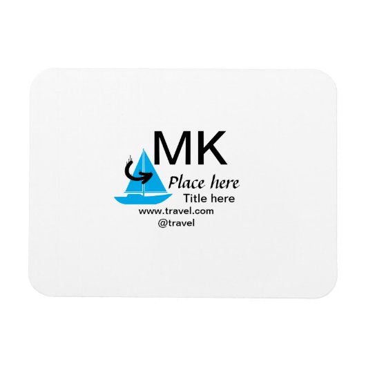 Blue boat Black Pfeil travel Agent blog Website Magnet (Horizontal)