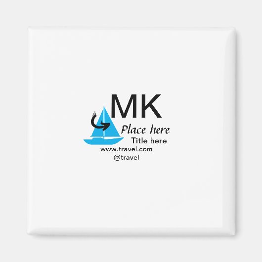 Blue boat Black Pfeil travel Agent blog Website Magnet (Vorne)