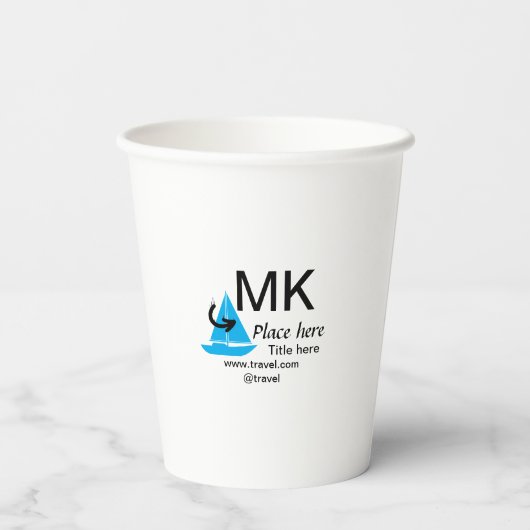 Blue boat Black Pfeil travel Agent blog Website Pappbecher (Rückseite)