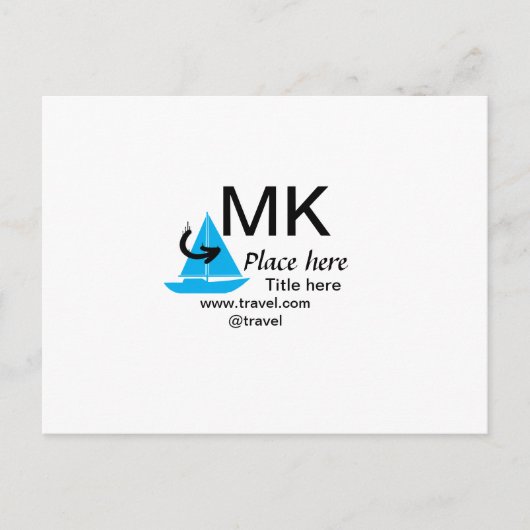 Blue boat Black Pfeil travel Agent blog Website Postkarte (Vorderseite)