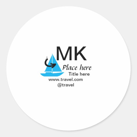 Blue boat Black Pfeil travel Agent blog Website Runder Aufkleber (Vorderseite)