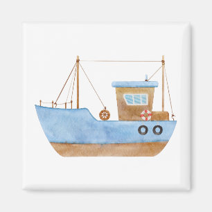 Blue Boat Magnet