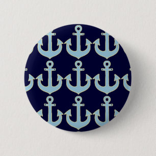 blue boat nautical anchor pattern button