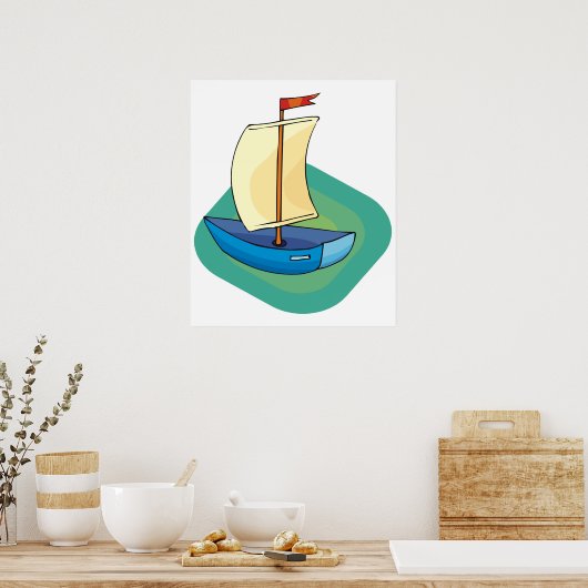 Blue Boat Poster (Küche)