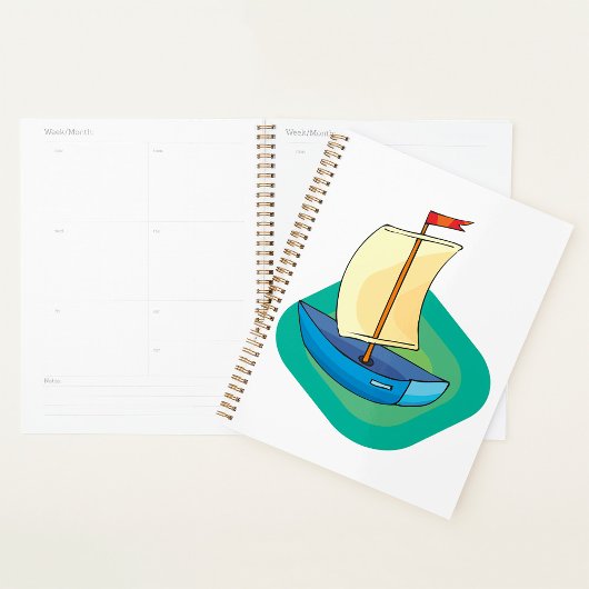 Blue Boat Spiral Planner Planer
