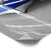 Blue Boats B & W Hafen Poster (Ecke)