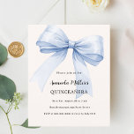 Blue-Bogen-Creme<br><div class="desc">Ein zartes beige,  cremefarbenes Dekor,  das mit einem großen blauen Bogen geschmückt ist. Personalisieren und fügen Sie einen Namen und Party-Details hinzu. 1 Blatt = 1 Einladung mit Druckkante bis Kante.</div>