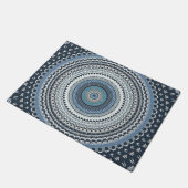 Blue Bohemisch Boho Mandala Fußmatte (Schrägansicht)