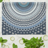Blue Bohemisch Boho Mandala   Geschirrtuch (Gefaltet)