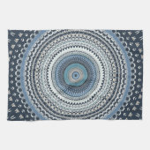Blue Bohemisch Boho Mandala   Geschirrtuch (Horizontal)