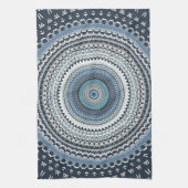 Blue Bohemisch Boho Mandala   Geschirrtuch (Vertikal)