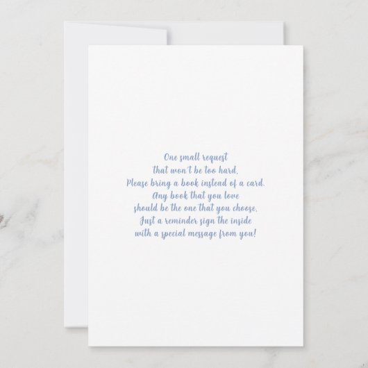 Blue Boho Arch Baby Shower Boy Einladung (Rückseite)