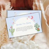 Blue Boho Arch Cactus Toys Books for Baby Shower Begleitkarte