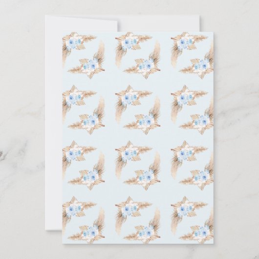 Blue Boho Arch Schlafen Elephant Baby Dusche Einladung (Rückseite)