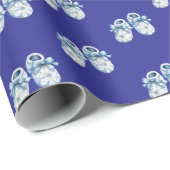 Blue Boho Baby Booties Geschenkpapier (Rolleneckpunkt)