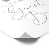 Blue Boho Baby Clothes Baby Shower Guest Book Sign Poster (Ecke)