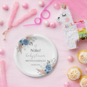 Blue Boho Baby Dusche Papier Teller (Party)