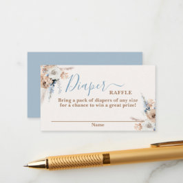 Blue Boho Baby Shower Boy Raffle Card Begleitkarte