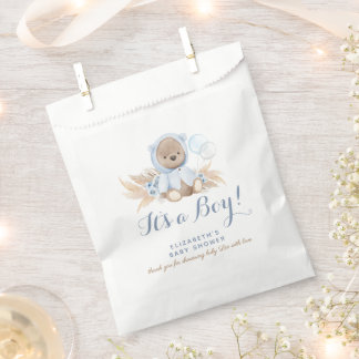 Blue Boho Bear Baby Dusche Gefallen Papiertasche Geschenktütchen